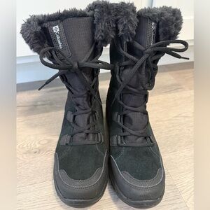 Columbia Ice Maiden Shorty Black Fur-Lined Waterproof Winter Boots - Size 7